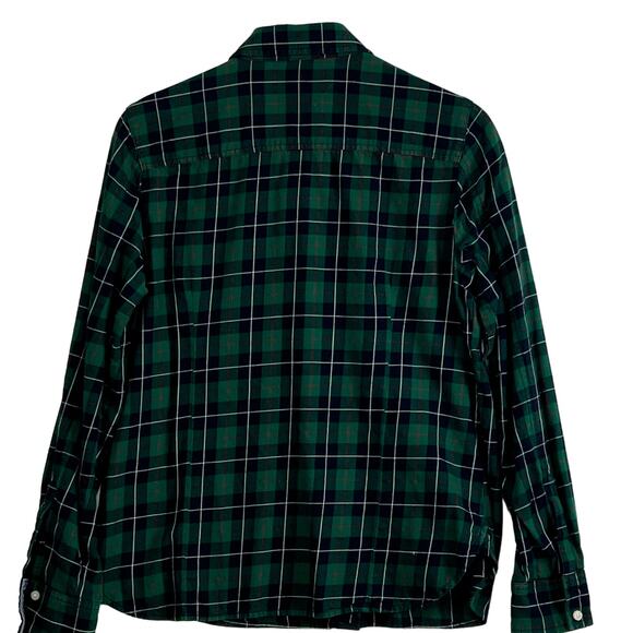Women's Tommy Hilfiger Green, Navy and, Red Plaid Long Sleeve Button Down Top - Picture 12 of 16
